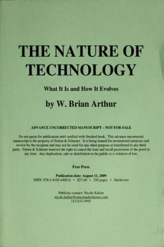 Cover — The Nature of Technology: What It Is and How It Evolves
